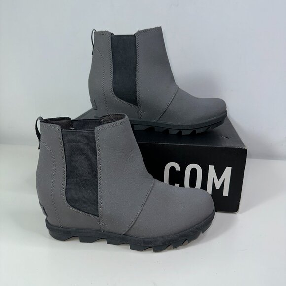 Sorel Joan Of Arctic Wedge II Chelsea Booties Size Youth 4 Quarry Gray - Picture 1 of 13